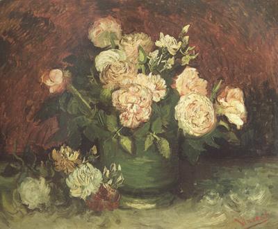Vincent Van Gogh Bowl wtih Peonies and Roses (nn04) France oil painting art